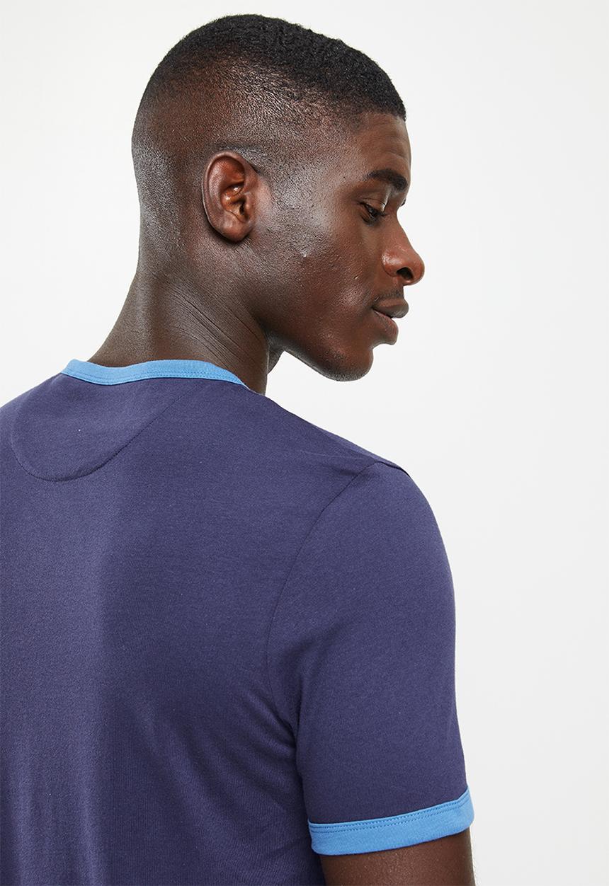 Lyle & Scott - Ringer T-shirt - navy & spring blue