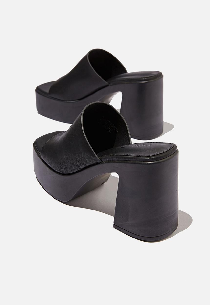 Cotton On - Hanna platform mule - black pu