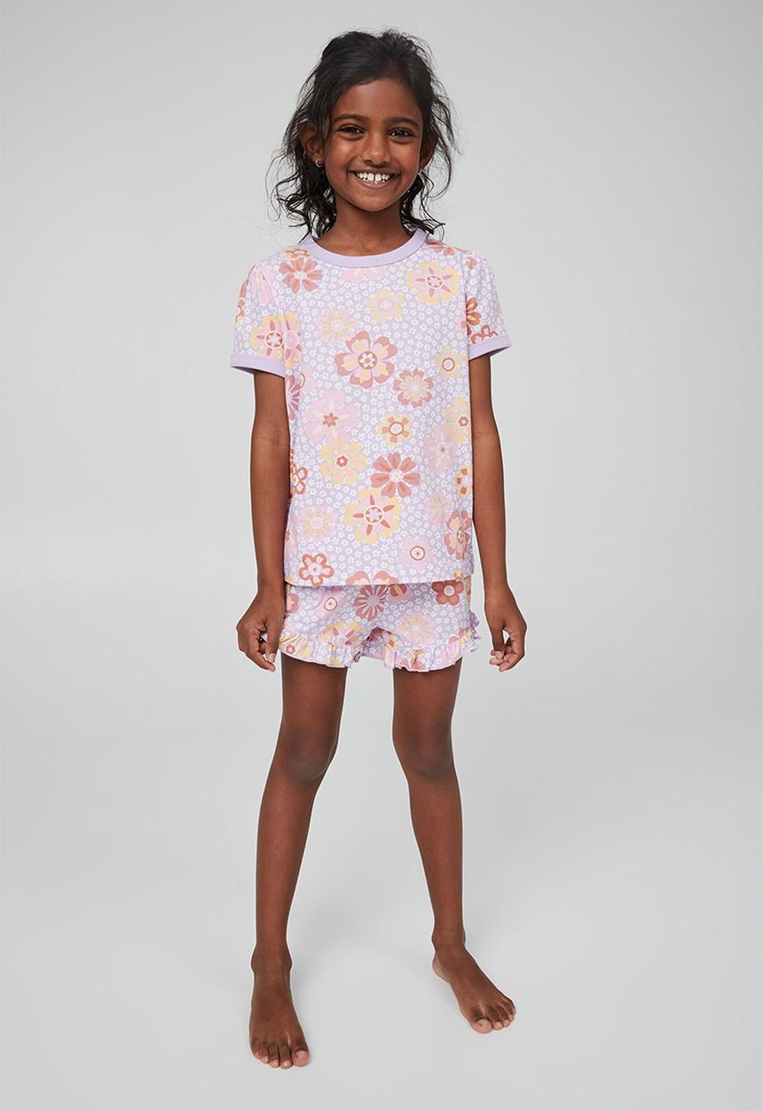 Cotton On - Freya short sleeve pyjama set - lilac drop & monterey floral