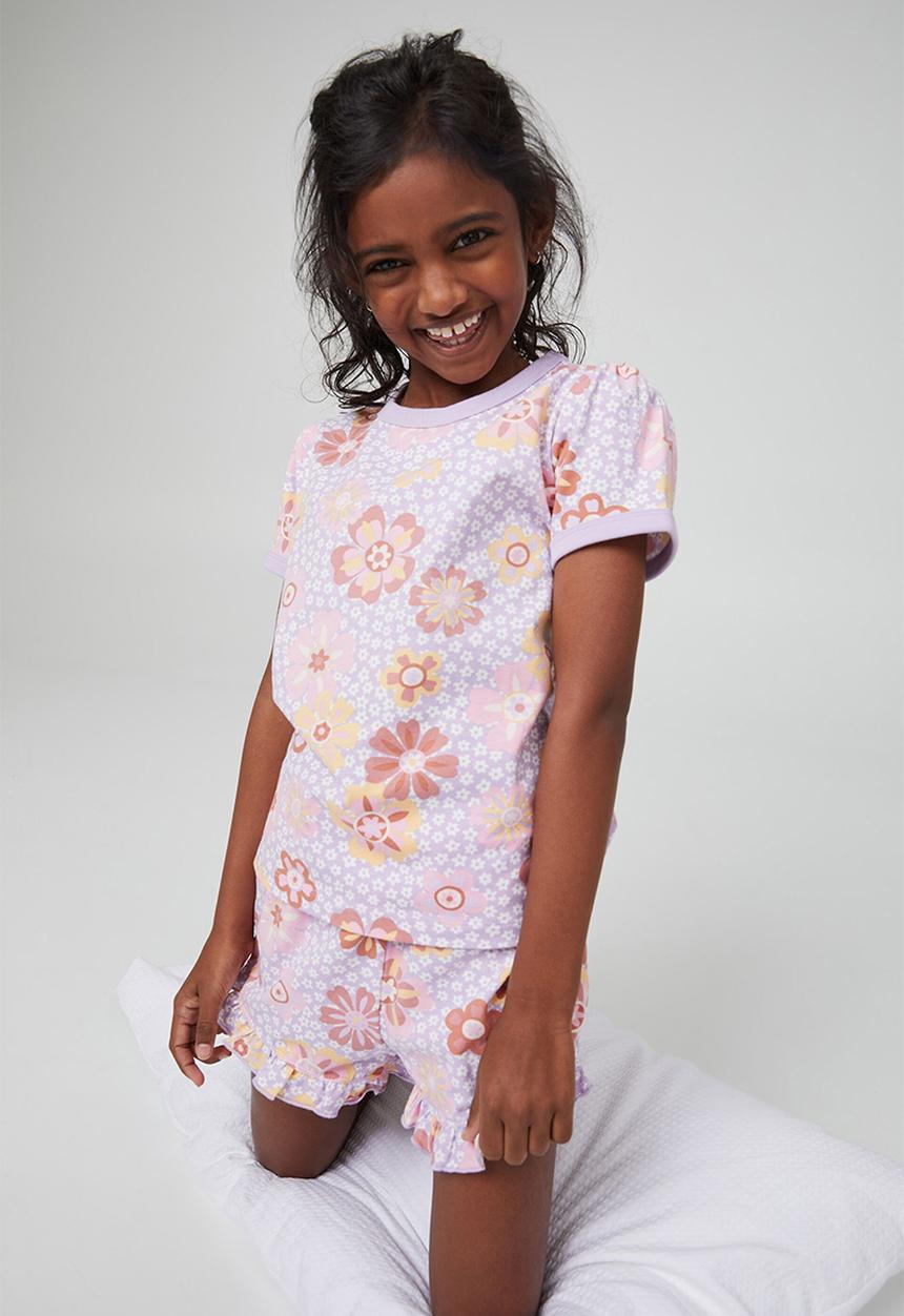 Cotton On - Freya short sleeve pyjama set - lilac drop & monterey floral