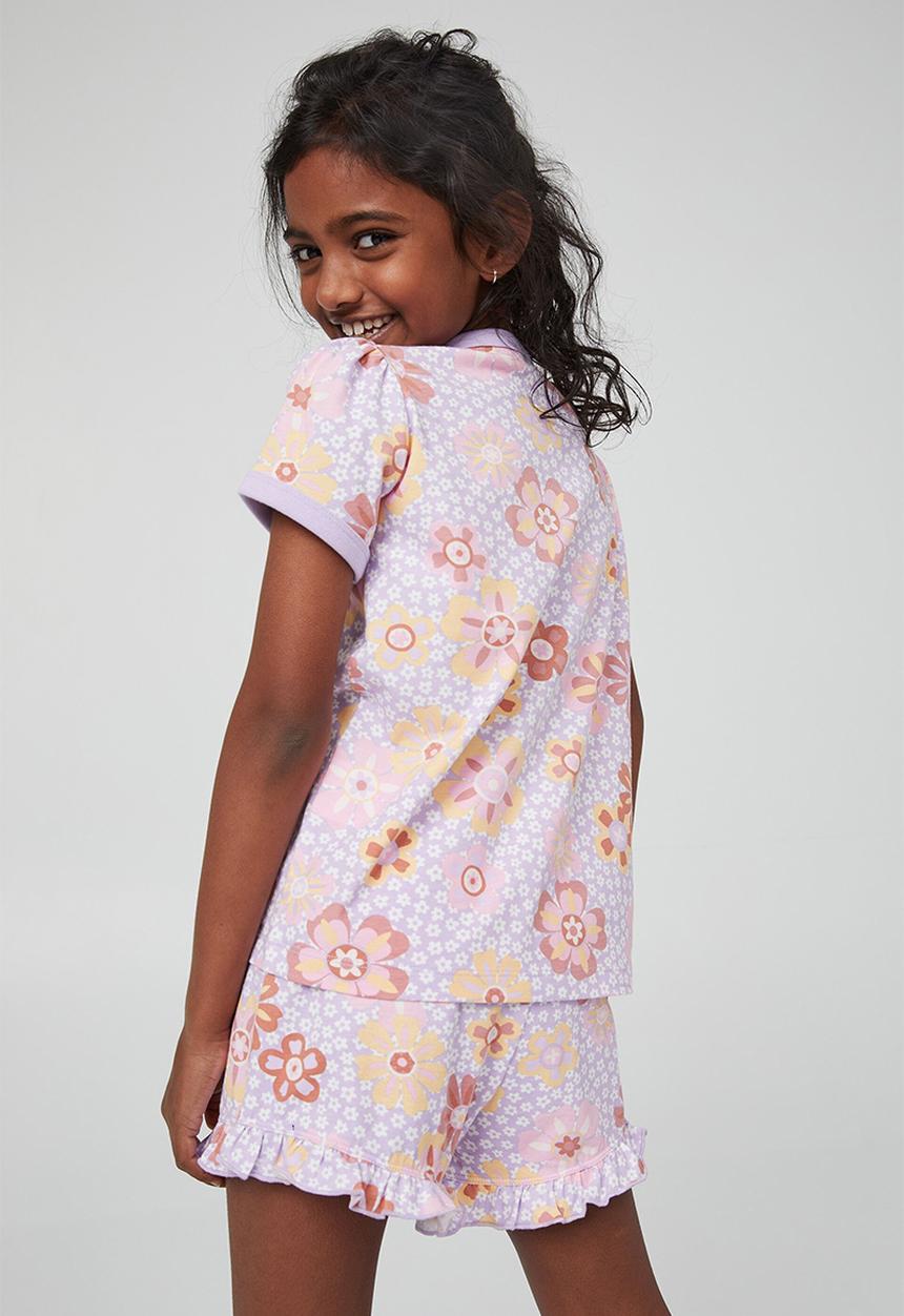 Cotton On - Freya short sleeve pyjama set - lilac drop & monterey floral