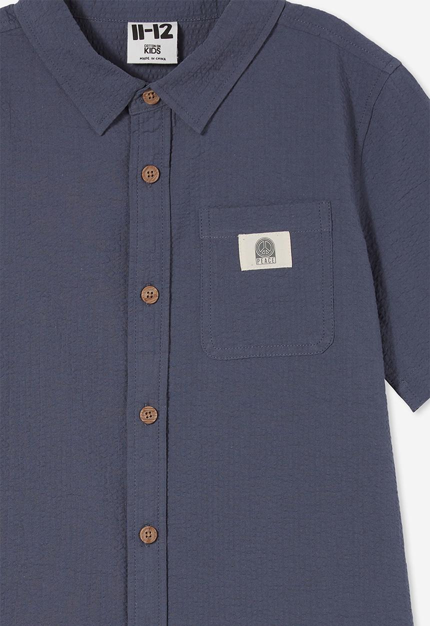 Cotton On - St tropez short sleeve shirt - vintage navy wash