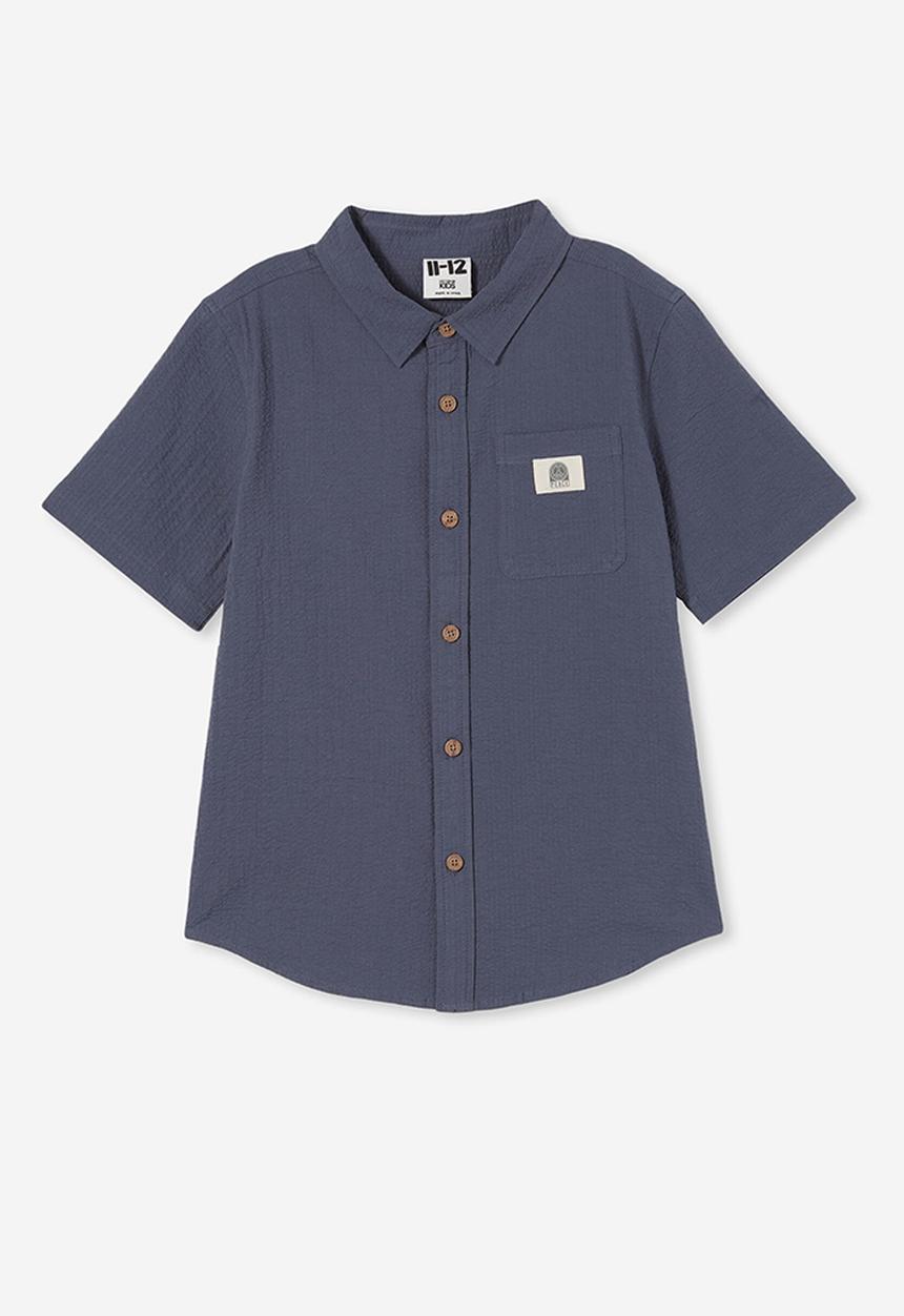 Cotton On - St tropez short sleeve shirt - vintage navy wash