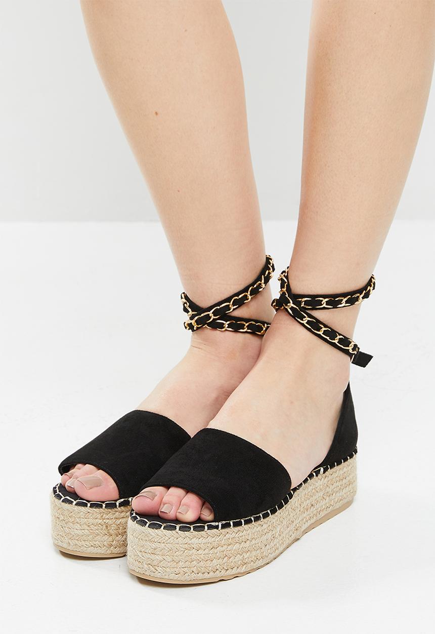 Madison® - Clarke flatform espadrille sandal - black