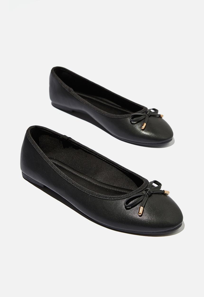 Cotton On - Emma bow ballerina - black pu