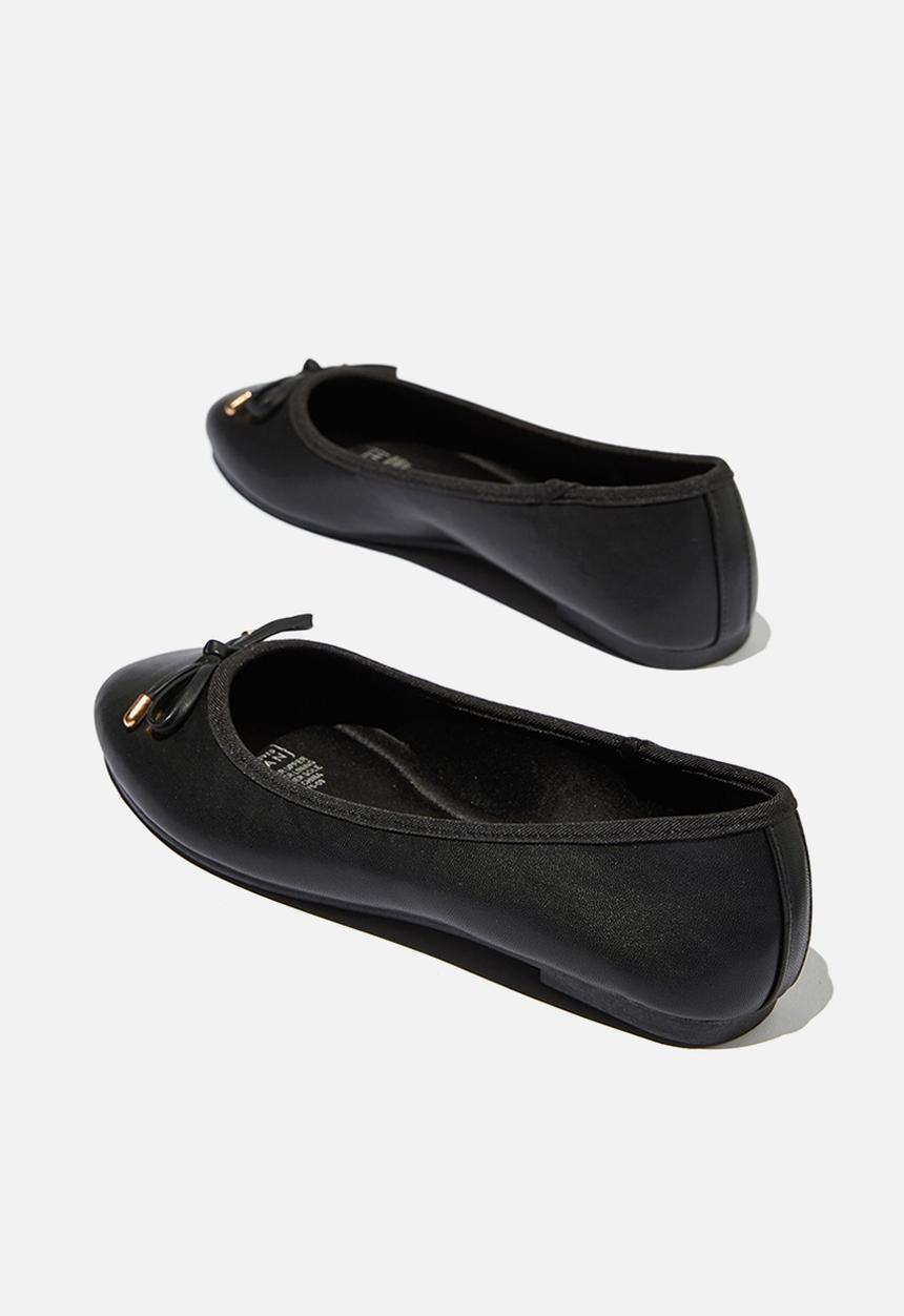 Cotton On - Emma bow ballerina - black pu