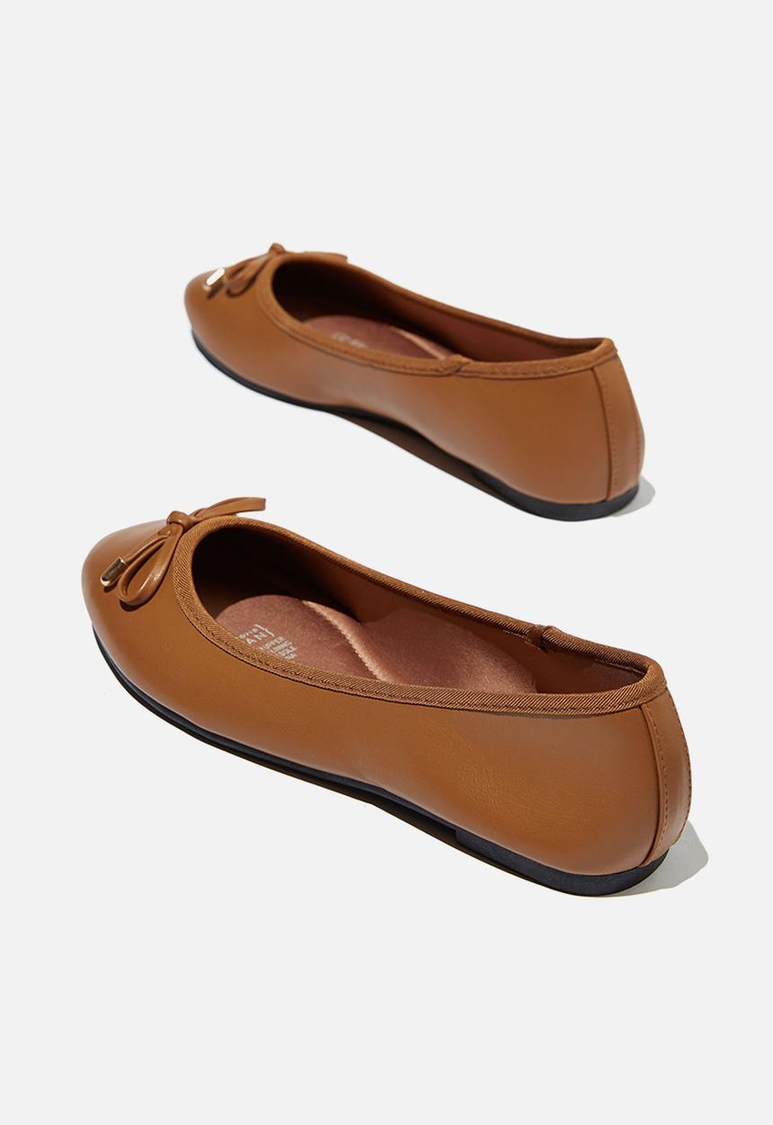 Cotton On - Emma bow ballerina - tan pu