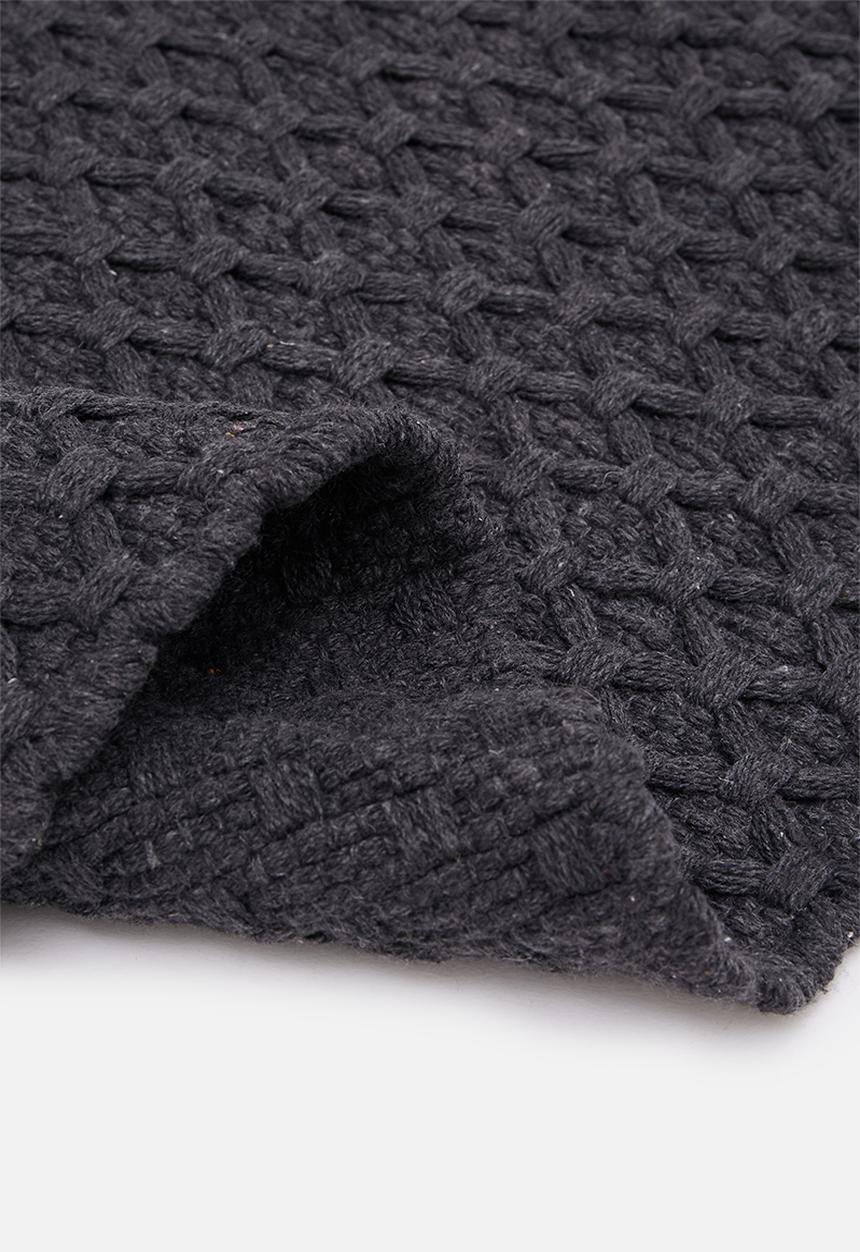Sixth Floor - Maira handwoven recycled cotton bath runner - charcoal