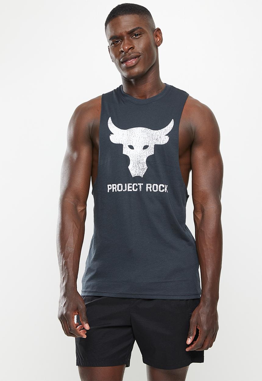 Under Armour - UA Project Rock brahma bull tank - black & white