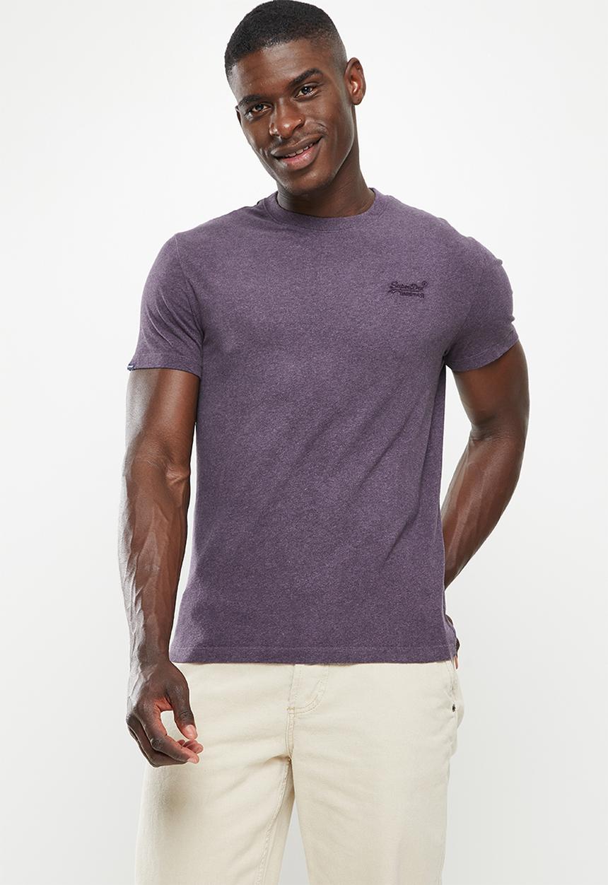Superdry. - Vintage logo emb tee - rich purple marl
