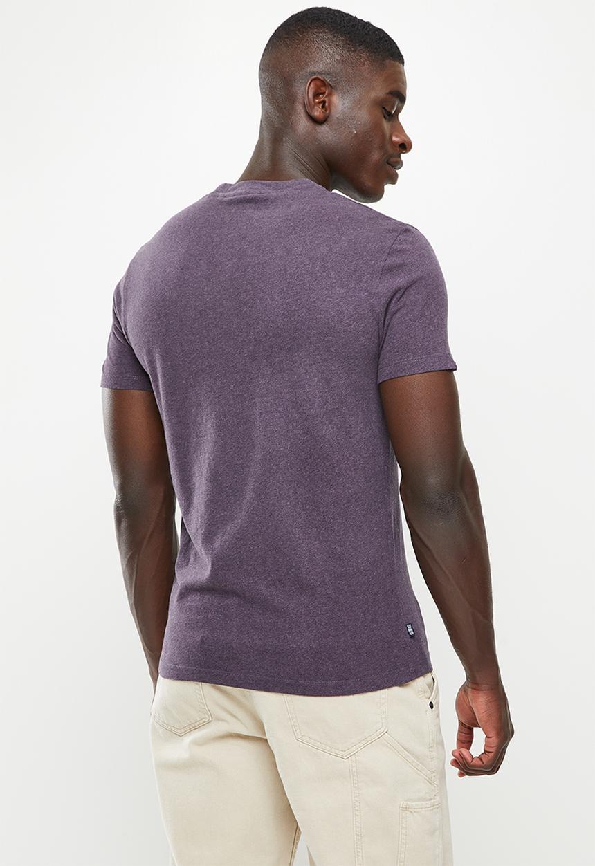 Superdry. - Vintage logo emb tee - rich purple marl