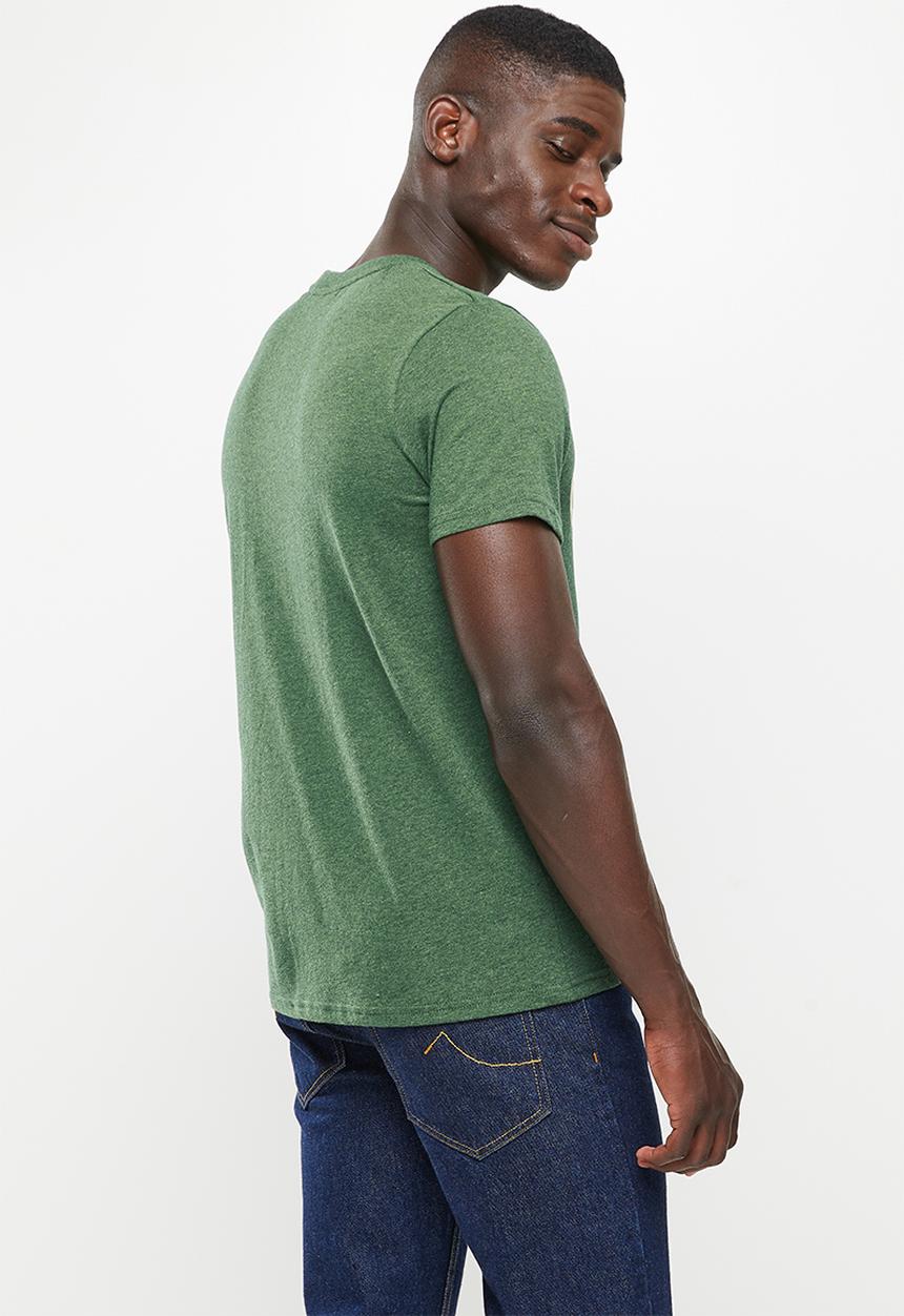 Superdry. - Vintage script style coll tee - heritage pine green marl