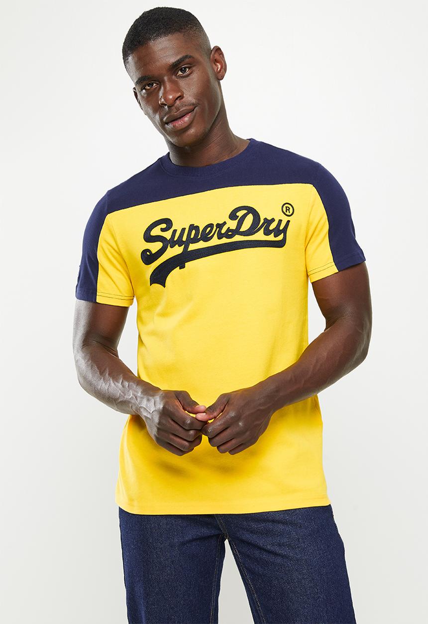 Superdry. - Vintage vl college tee - springs yellow