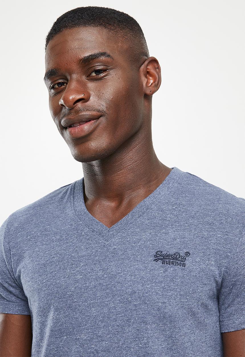 Superdry. - Vintage logo emb vee tee - navy marl