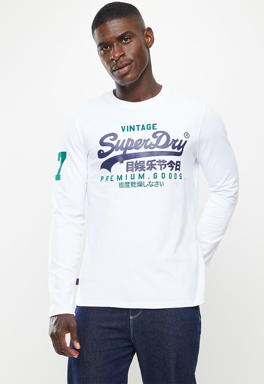 Superdry. - Vintage vl classic long sleeve top - optic