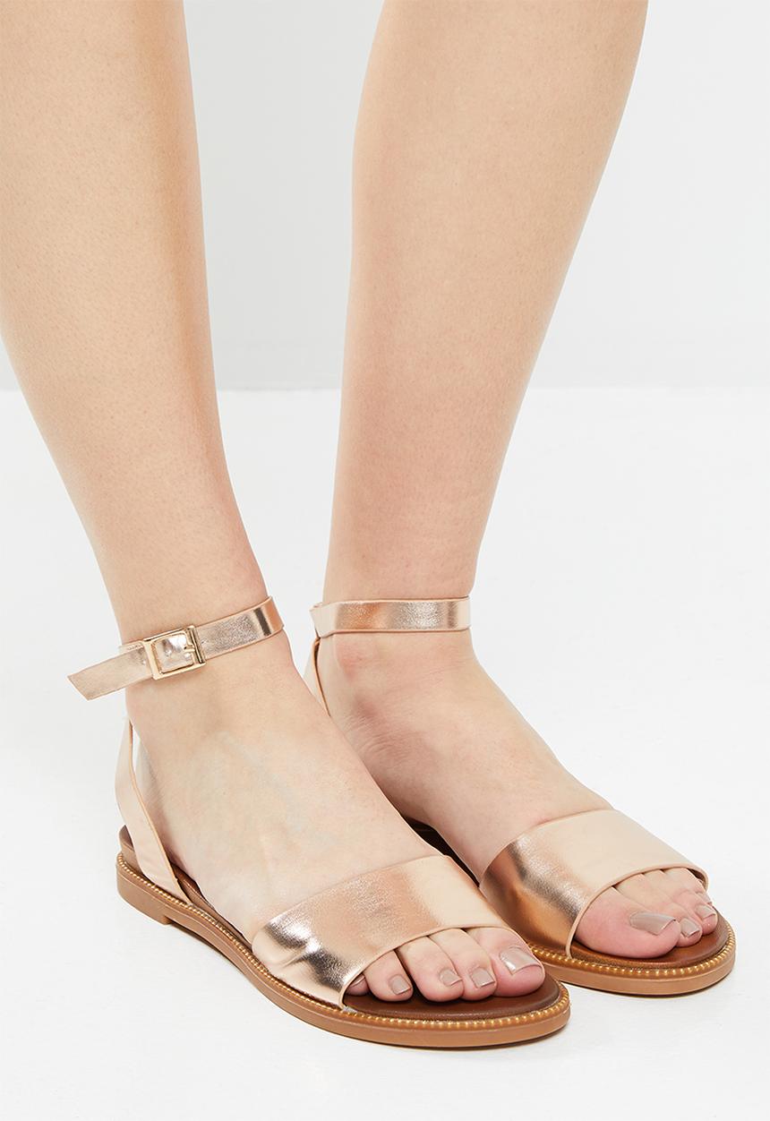 Butterfly Feet - Ellie 1 ankle tie sandal - rose gold