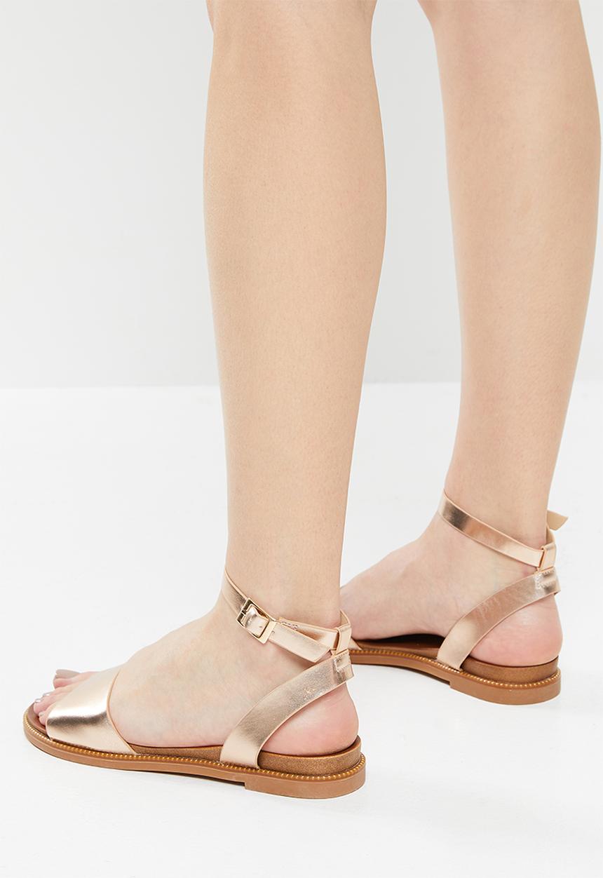Butterfly Feet - Ellie 1 ankle tie sandal - rose gold