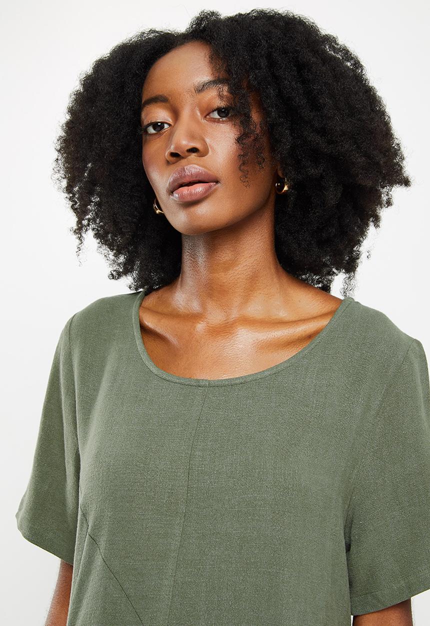 AMANDA LAIRD CHERRY - Bishop dress - olive