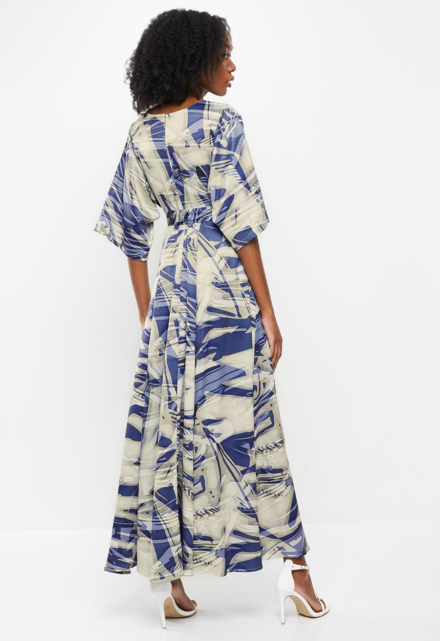 AMANDA LAIRD CHERRY - Walmer dress - navy & taupe floral