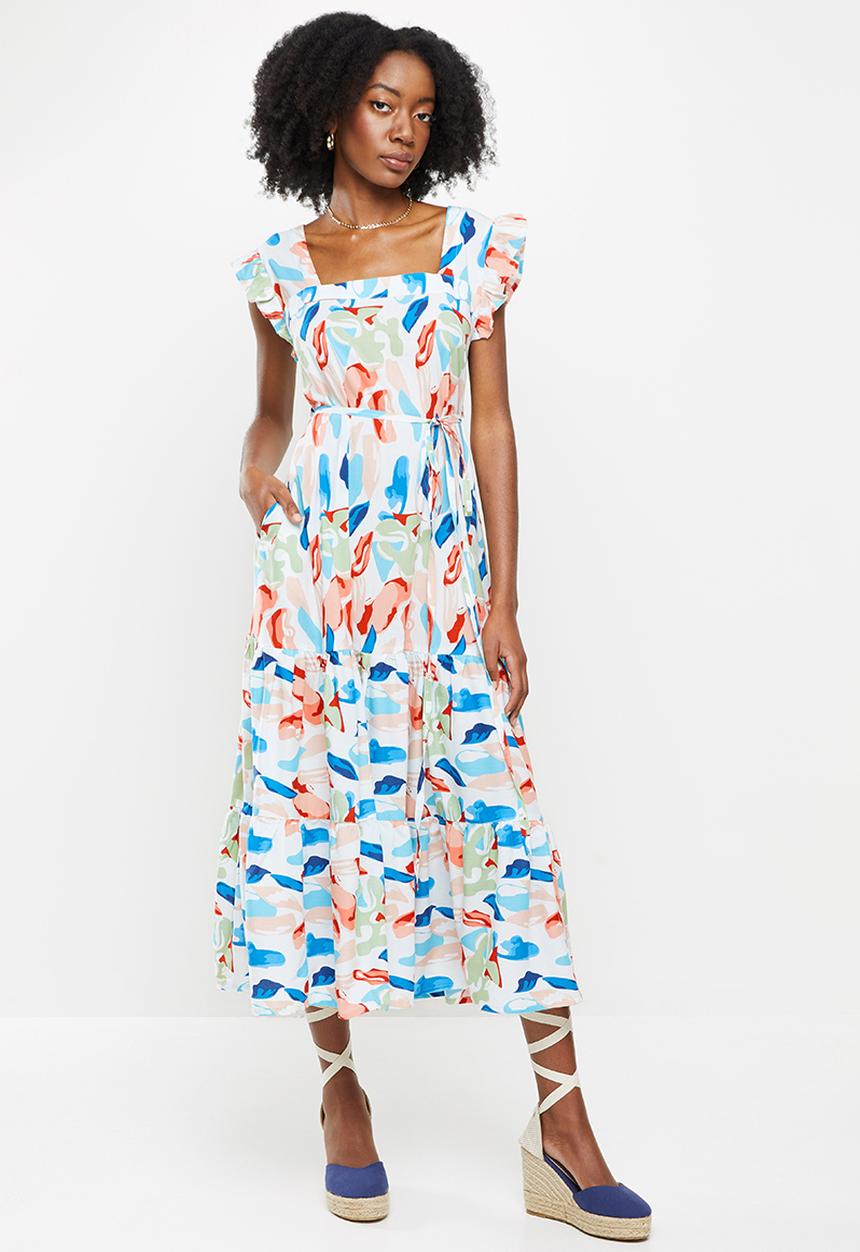 AMANDA LAIRD CHERRY - Cubhu dress -  white, blush, mint & sky