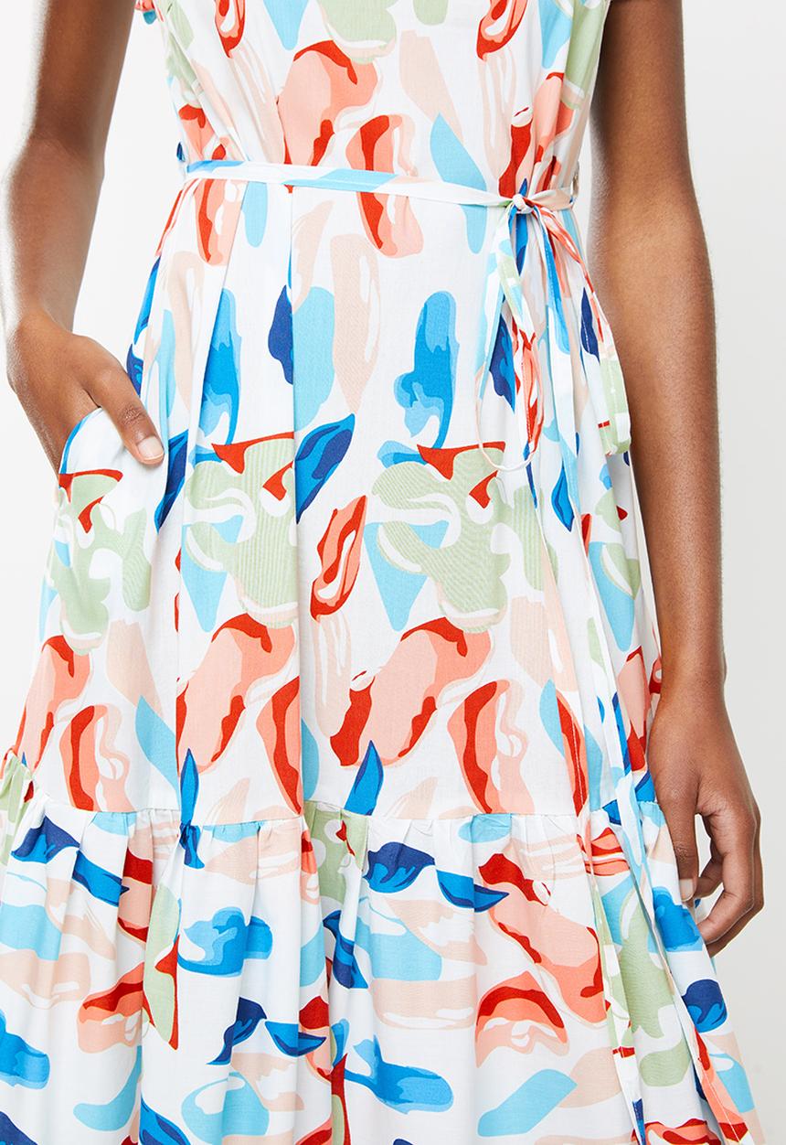 AMANDA LAIRD CHERRY - Cubhu dress -  white, blush, mint & sky