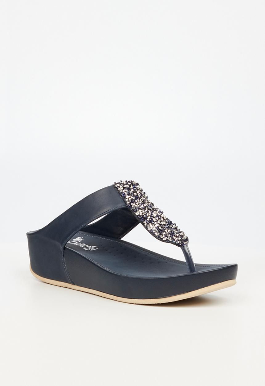 Butterfly Feet - Delia 1 t-bar sandal - navy
