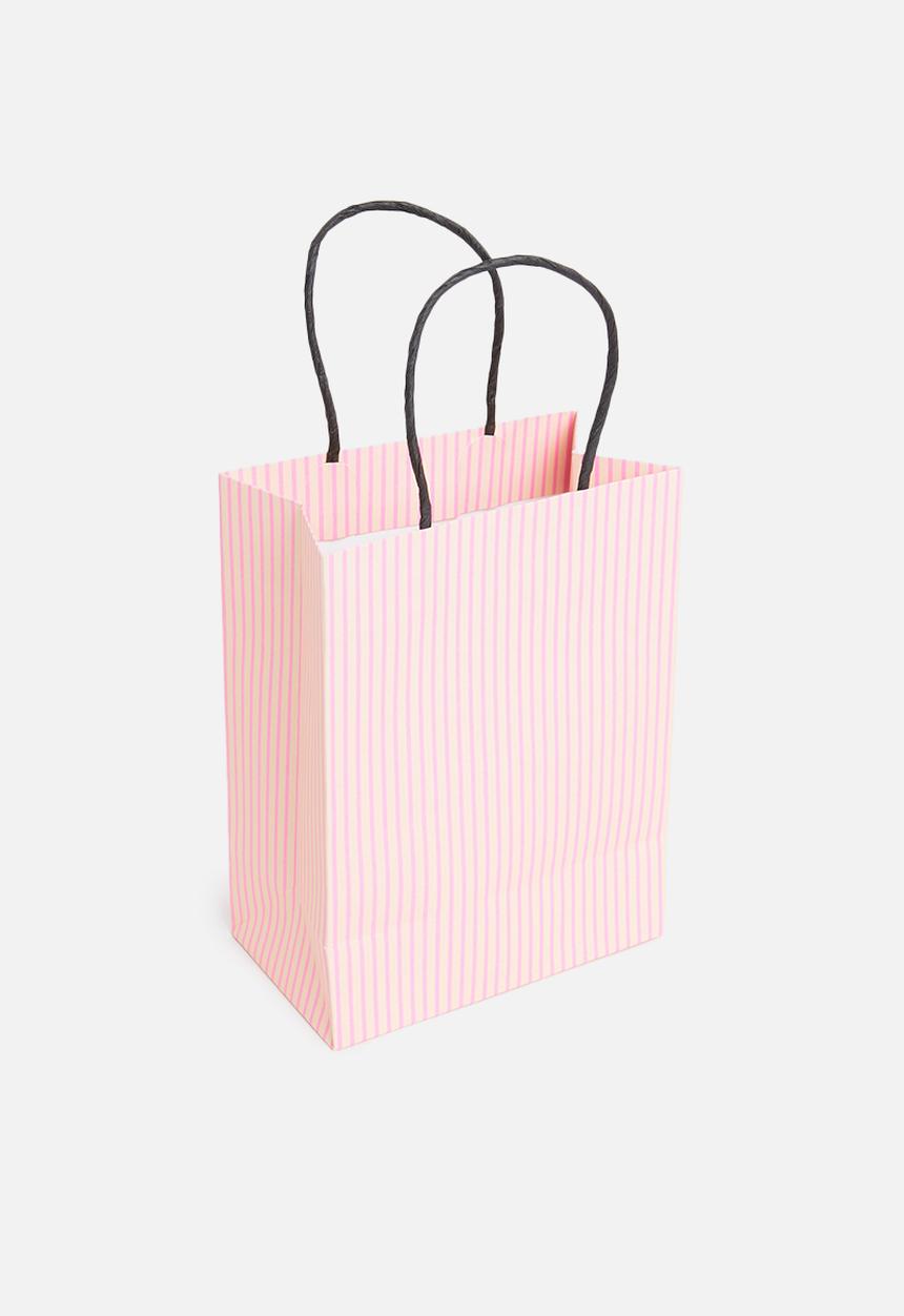 Typo - Get stuffed gift bag - small - pink parker stripe