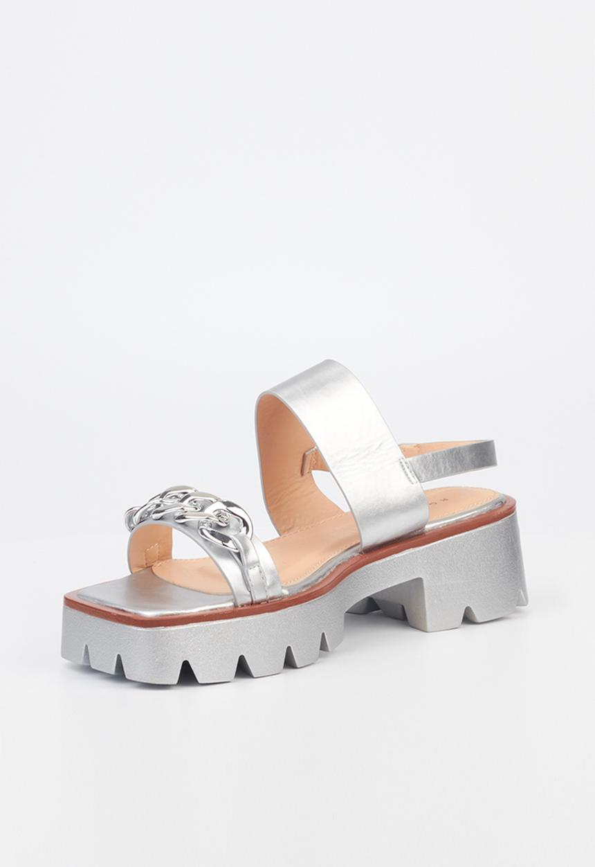 Rock & Co - Deviant 2 chunky lug sole sandal - silver