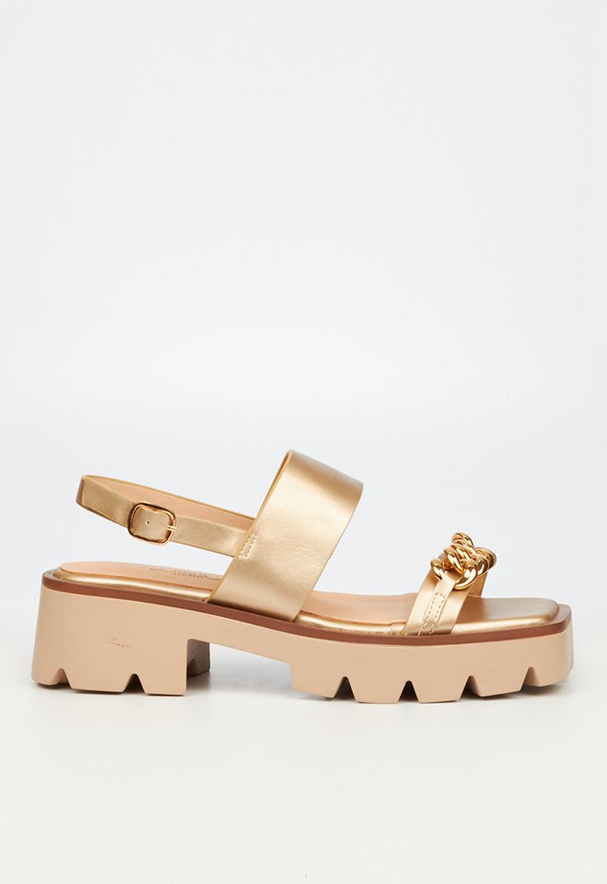 Rock & Co - Deviant 2 chunky lug sole sandal - gold