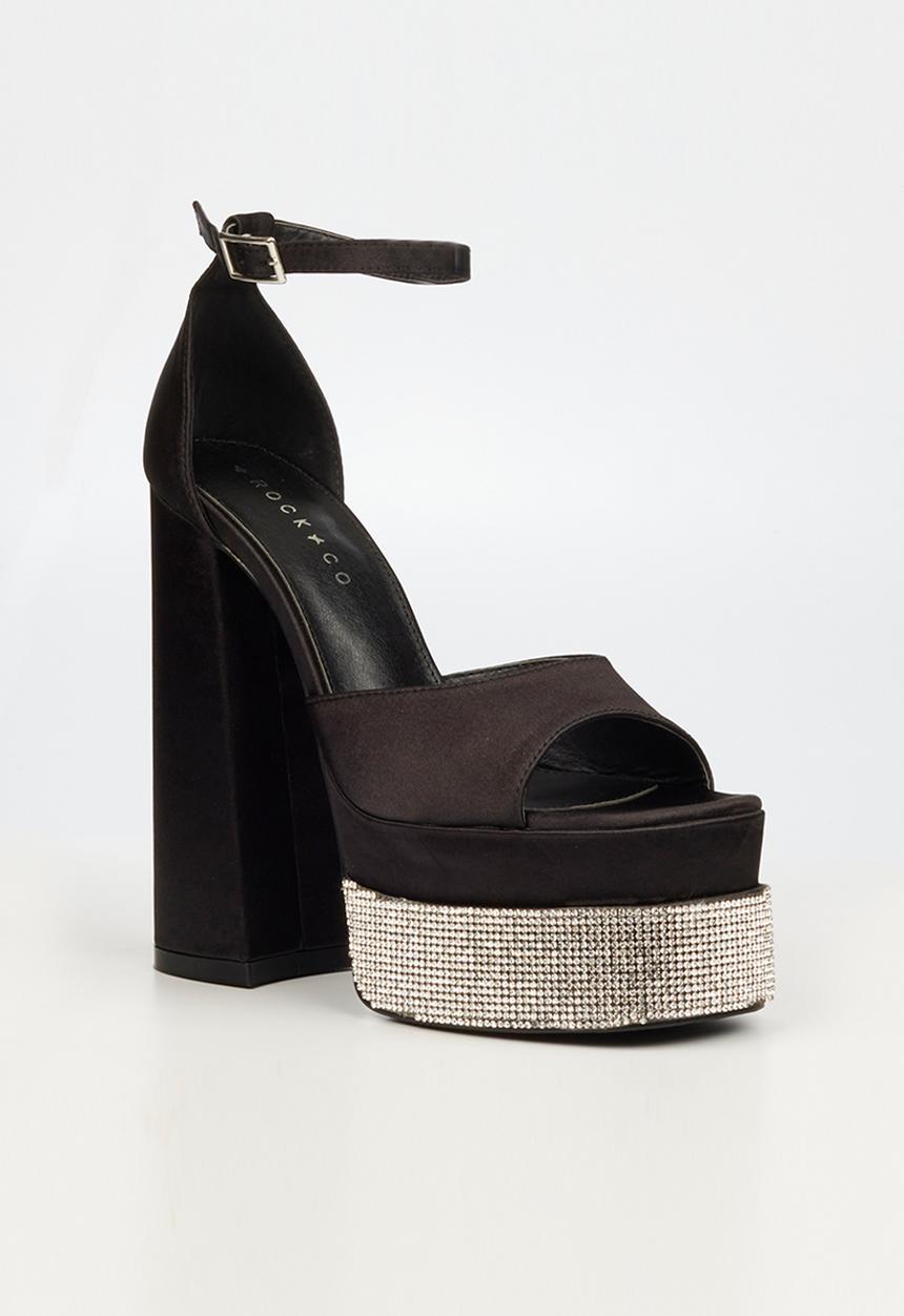 Rock & Co - Sachi 1 ankle tie platform heel - black