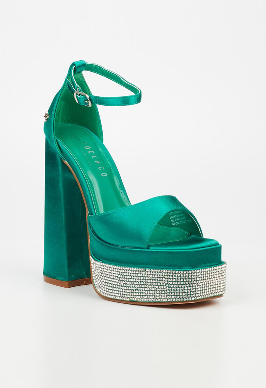 Rock & Co - Sachi 1 ankle tie platform heel - green