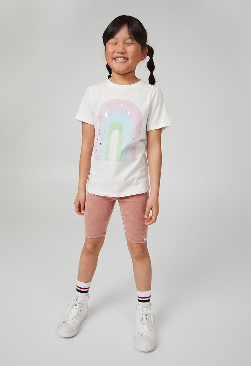 Cotton On - Penelope short sleeve tee - vanilla/blue rainbow