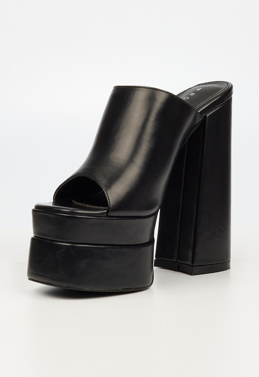 Rock & Co - Sachi 3 platform mule heel - black