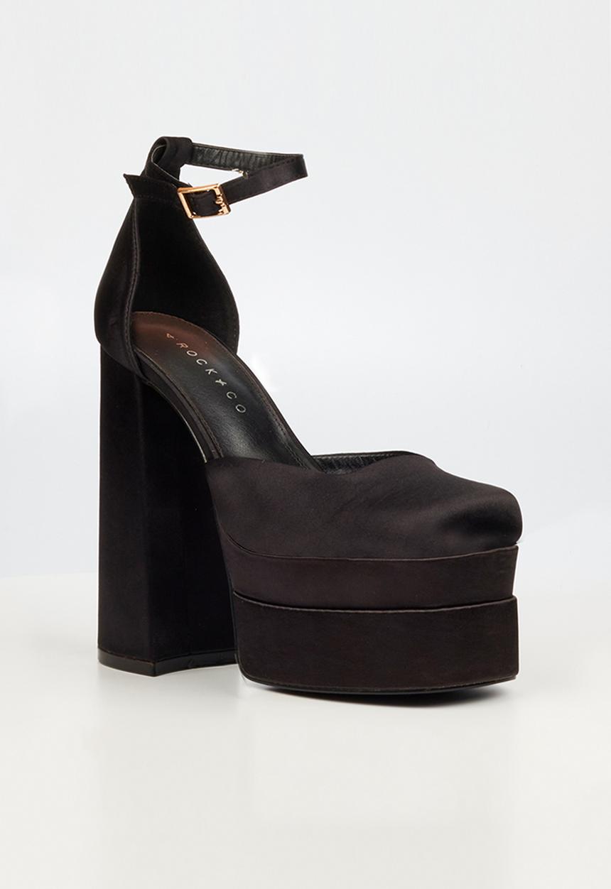 Rock & Co - Sachi 4 ankle tie platform heel - black