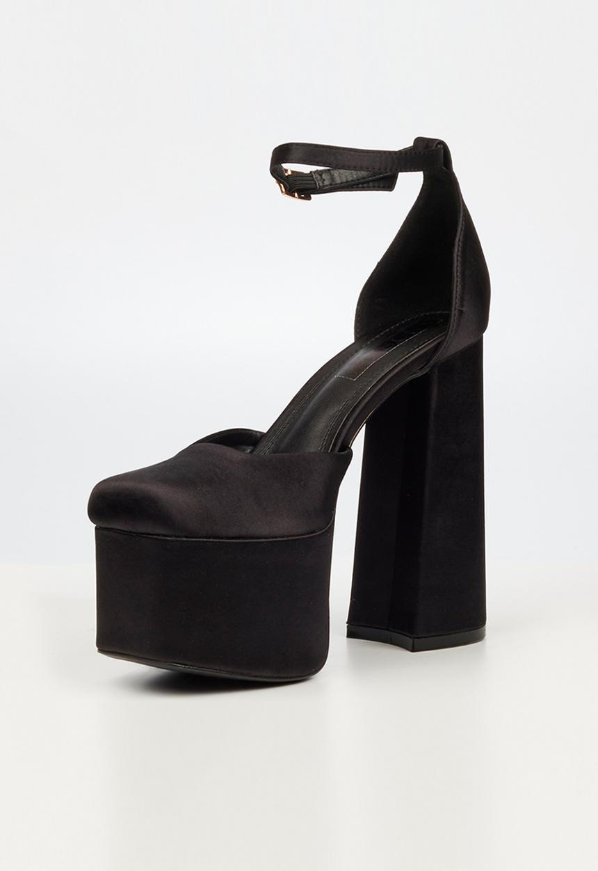 Rock & Co - Sachi 4 ankle tie platform heel - black