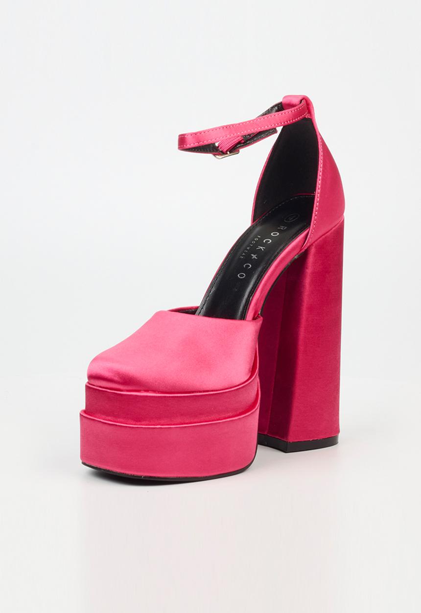 Rock & Co - Sachi 4 ankle tie platform heel - fuchsia