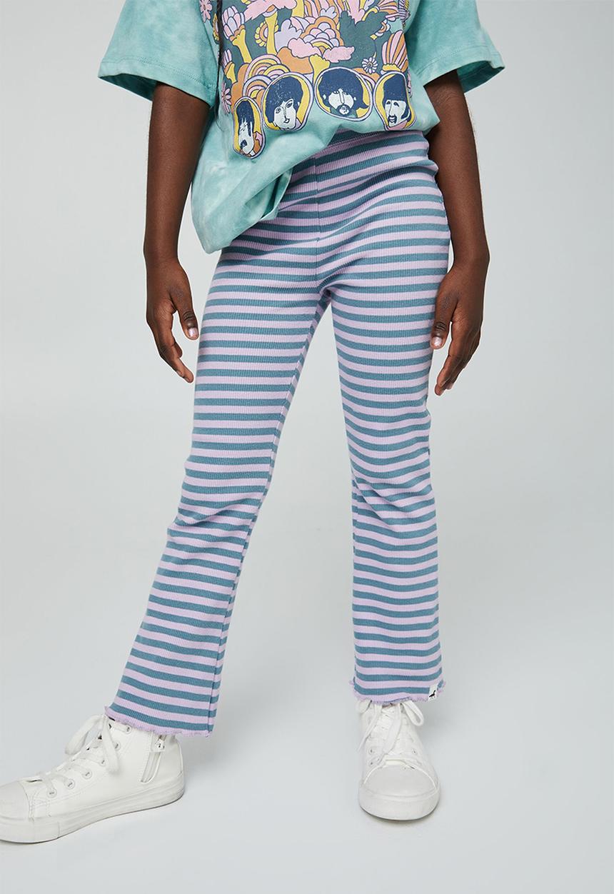 Cotton On - Francine flare pant - teal storm/lilac drop rib