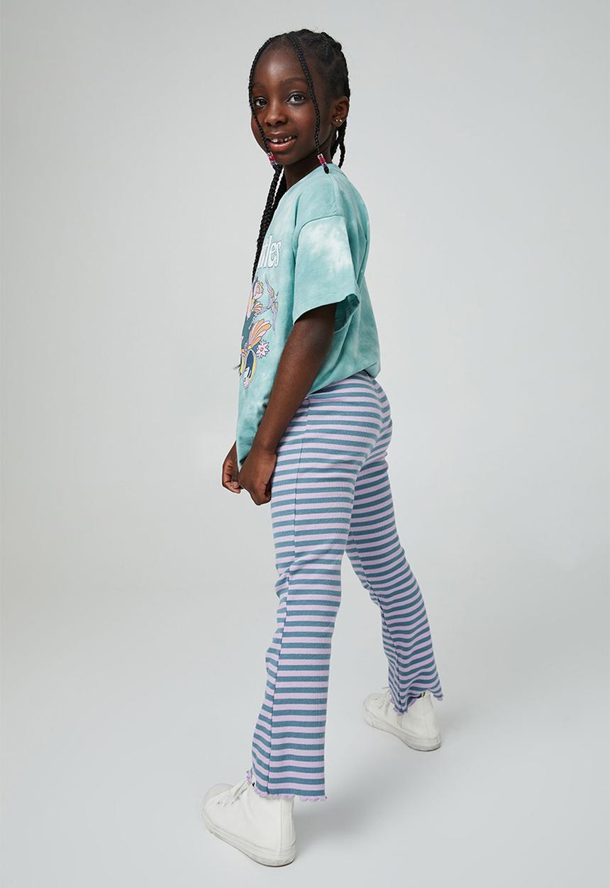 Cotton On - Francine flare pant - teal storm/lilac drop rib