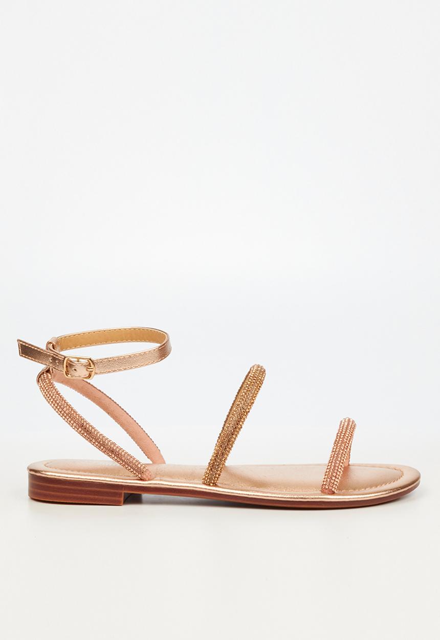 Miss Black - Sicily17 ankle tie sandal - rose gold