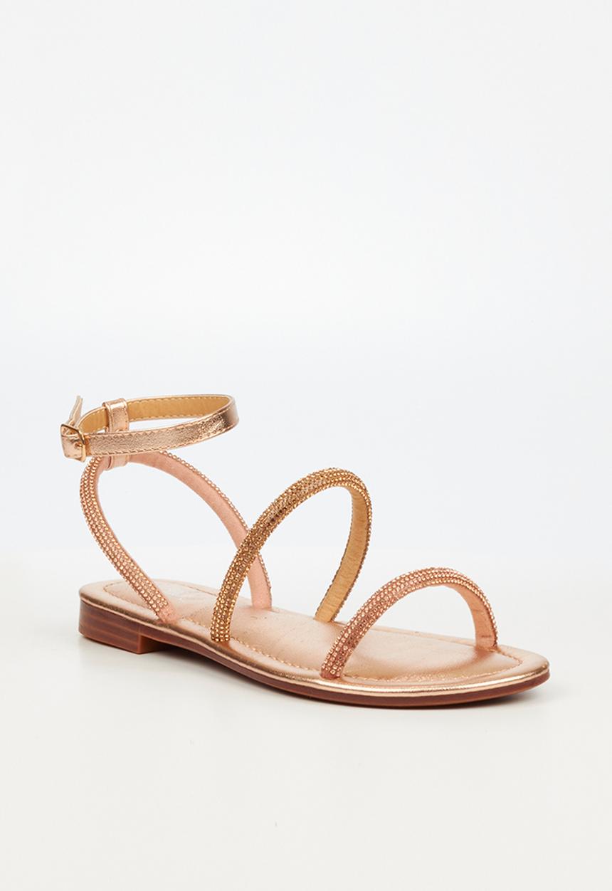 Miss Black - Sicily17 ankle tie sandal - rose gold