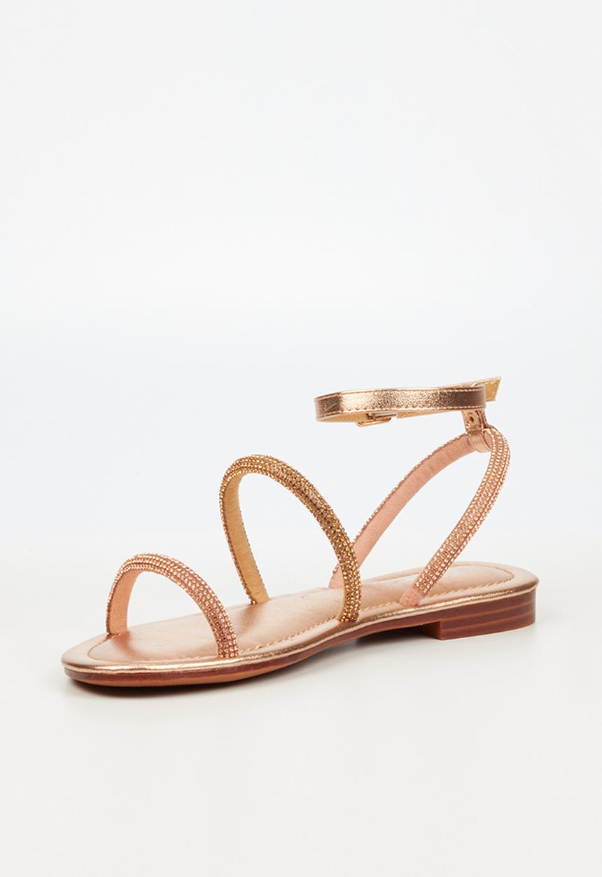 Miss Black - Sicily17 ankle tie sandal - rose gold