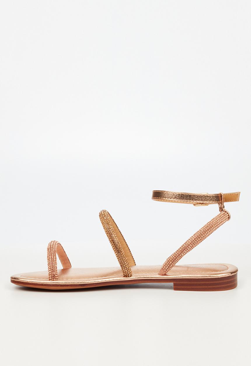 Miss Black - Sicily17 ankle tie sandal - rose gold
