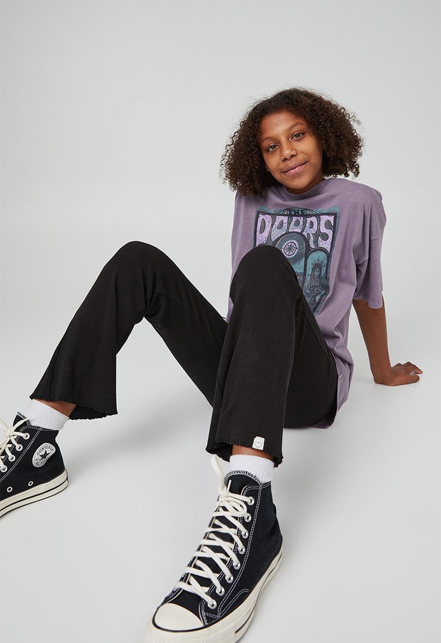 Cotton On - Billie flare pant - black rib