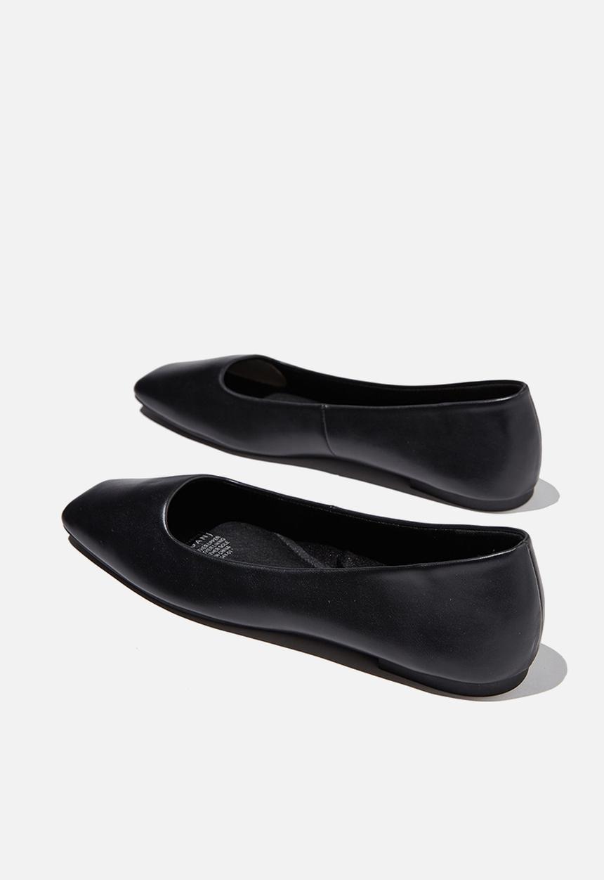 Cotton On - Square toe ballet - black pu