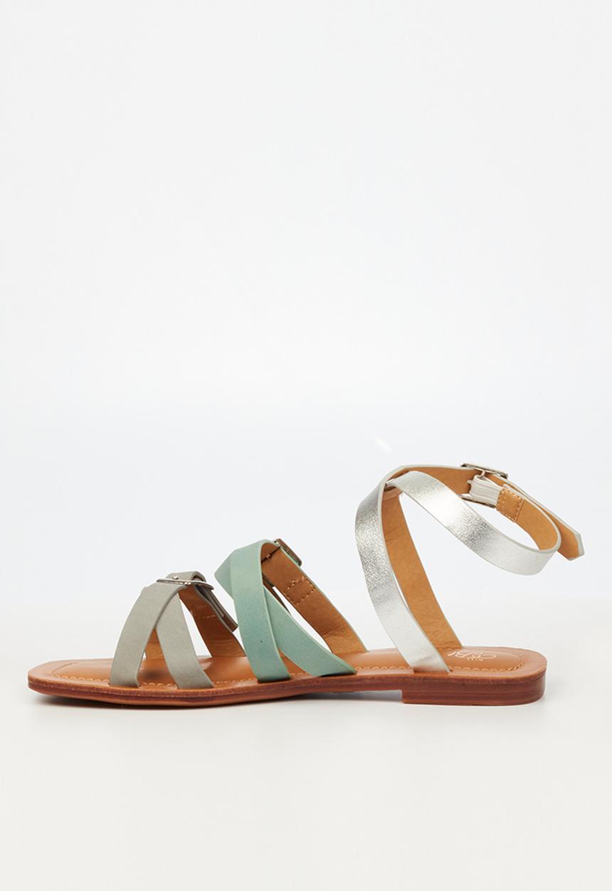 Miss Black - Venice1 ankle tie sandal - grey 