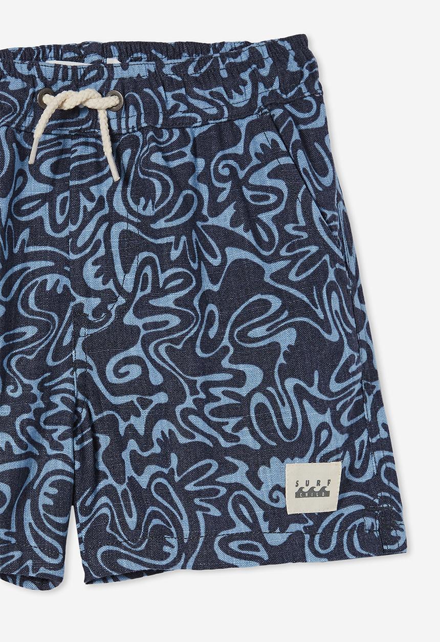 Cotton On - Los cabos short - vintage navy/dusty blue swirl