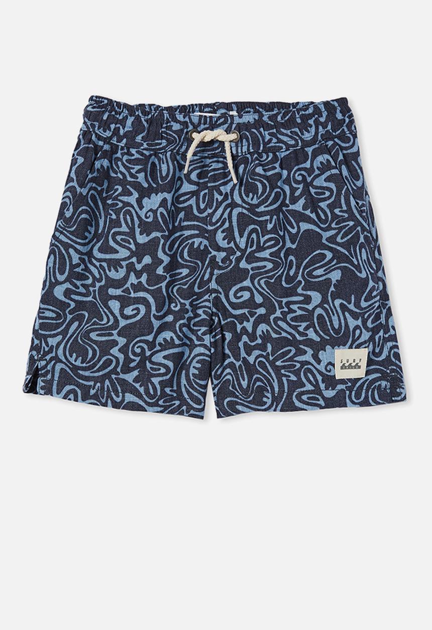 Cotton On - Los cabos short - vintage navy/dusty blue swirl