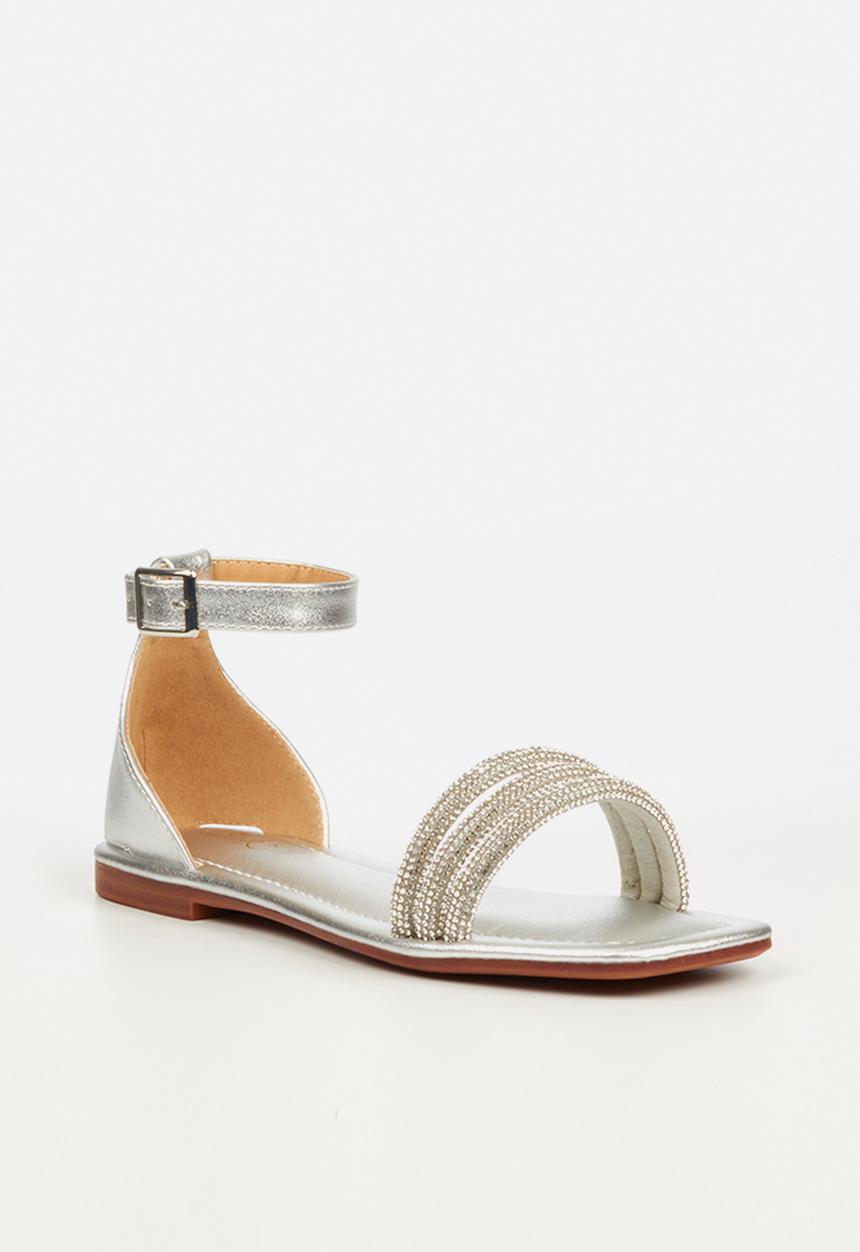 Miss Black - Venice4 ankle tie sandal - silver