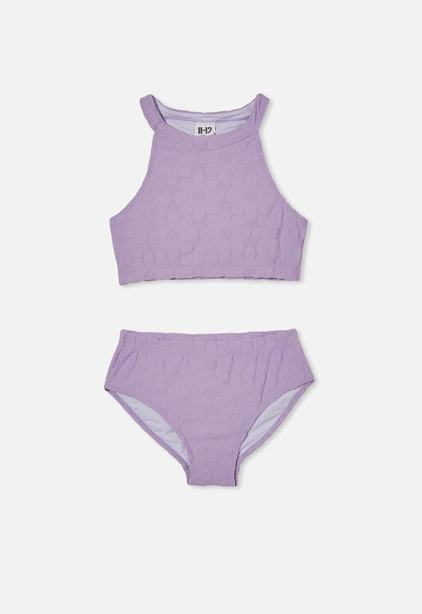 Cotton On - Jenna high neck bikini - lilac drop flowers