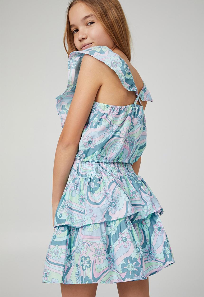 Cotton On - Veronica skirt - washed spearmint/sky haze hendricks floral